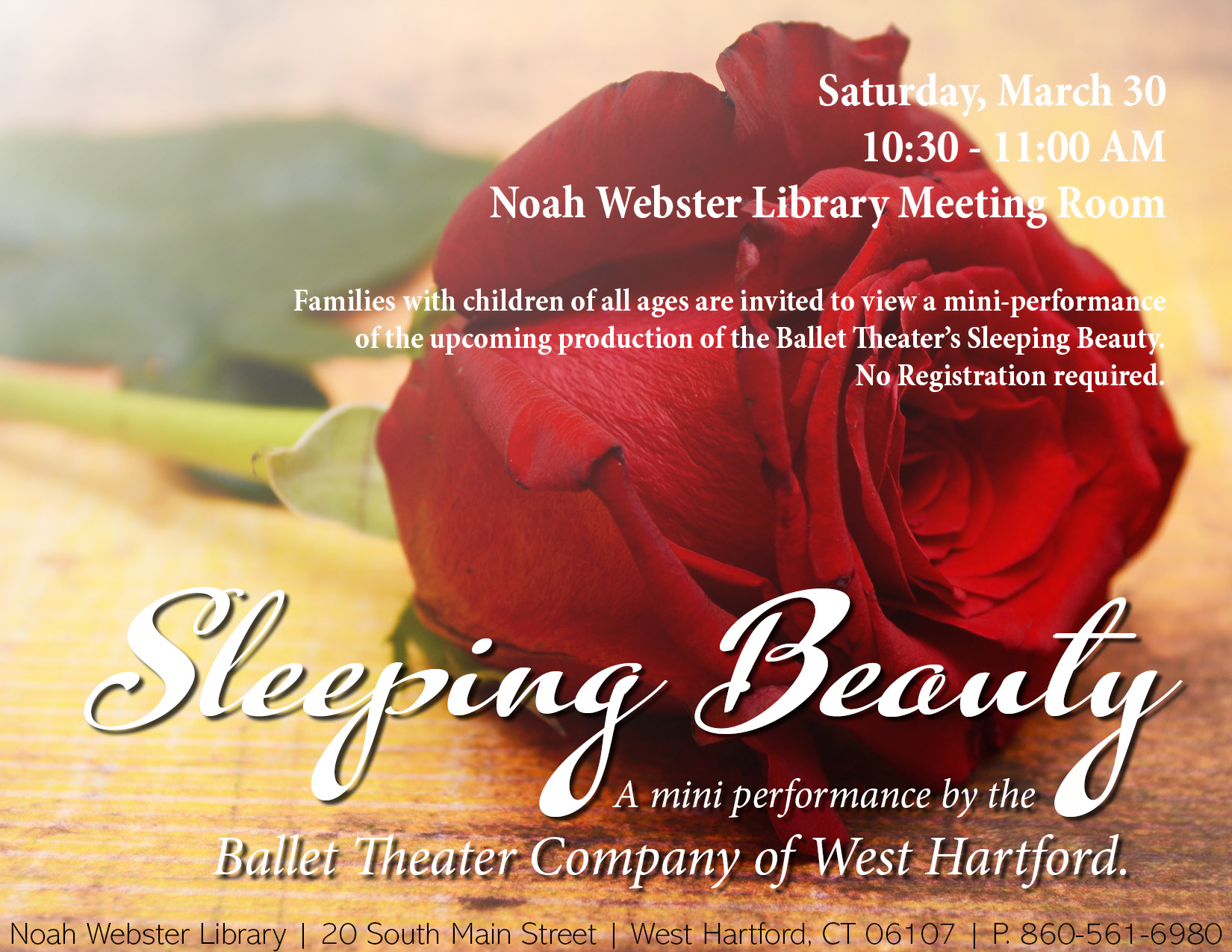 Flyer - Mini-Performance at Noah Webster Library
