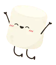 Jumping marshmallow illustration