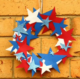 4th of July wreath with paper stars image
