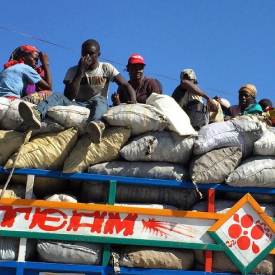 cropped image of food supplies in Haiti