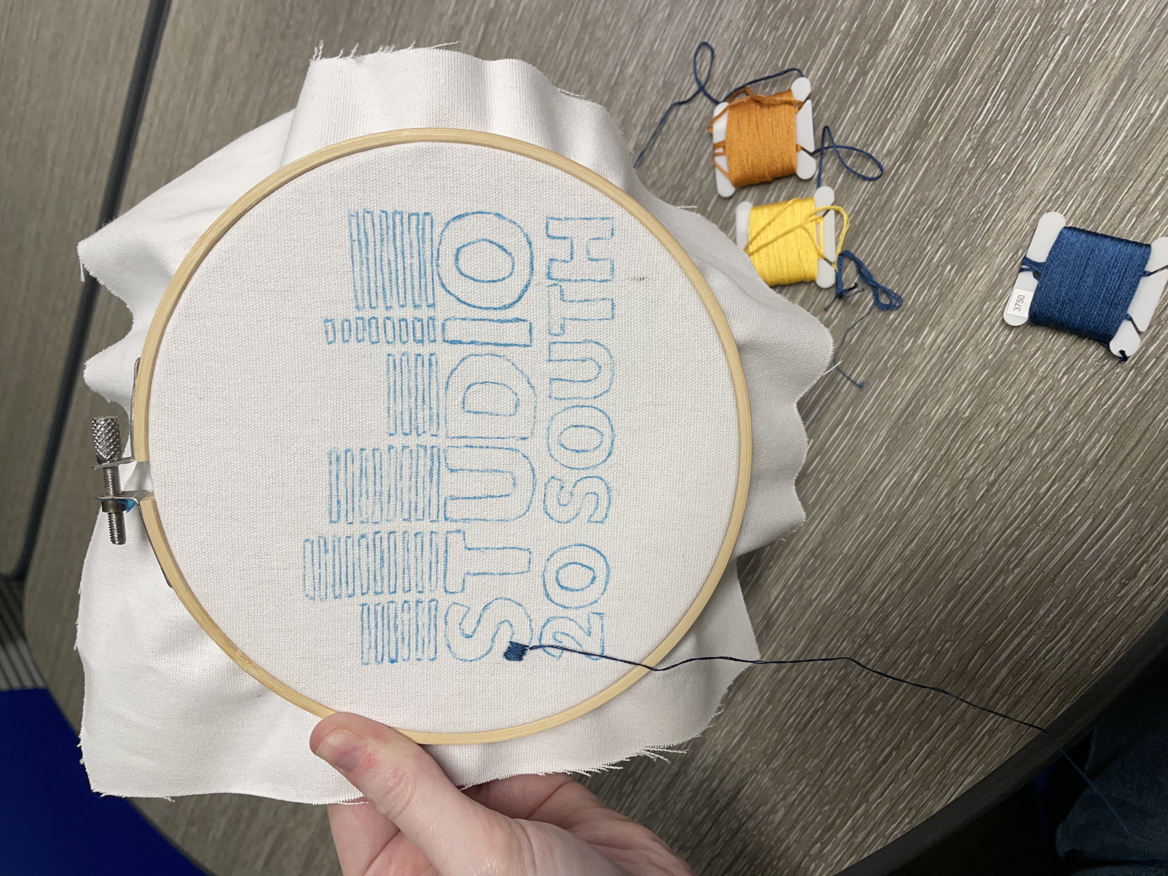 Embroidered version of Studio 20 South logo