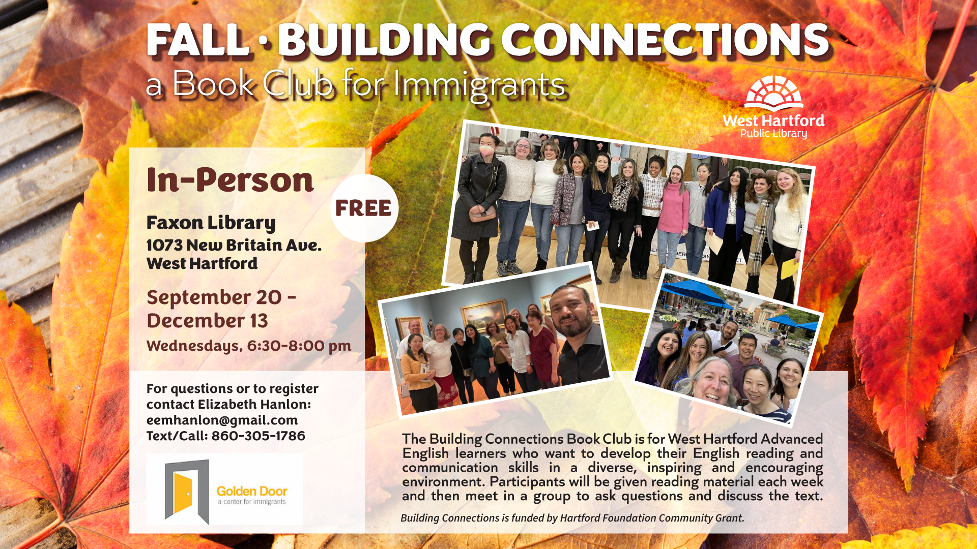 Building Connection Book Club for Immigrants Fall Session