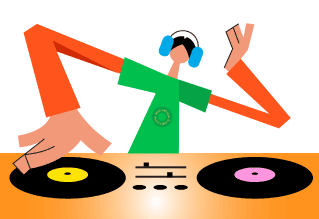illustration - DJ with headphones