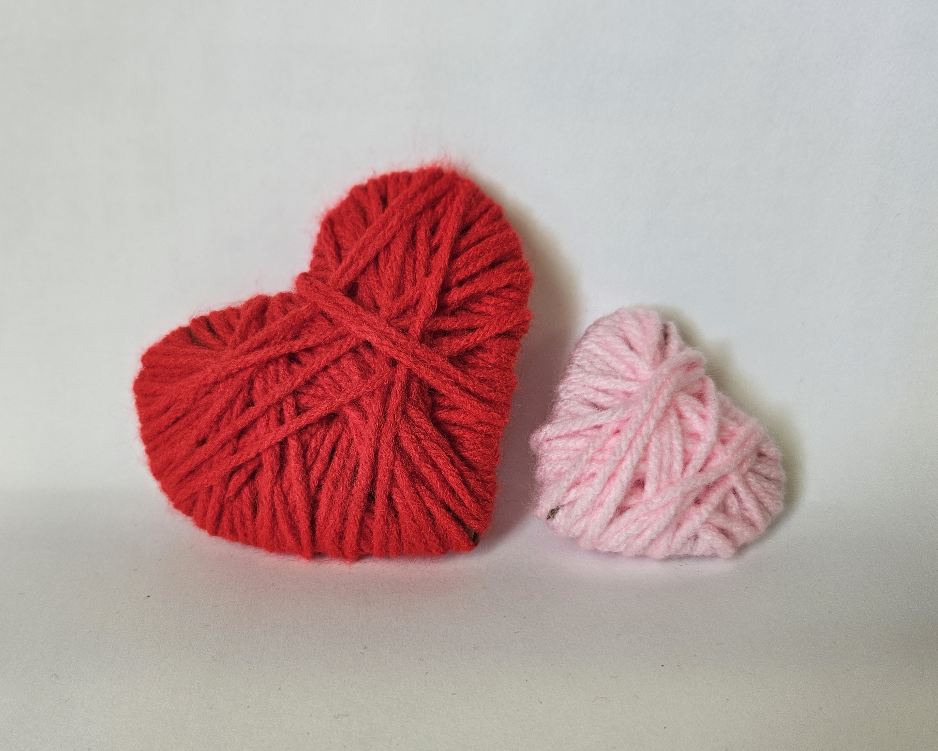hearts made of yarn