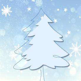 Illustration of tree with snow in background