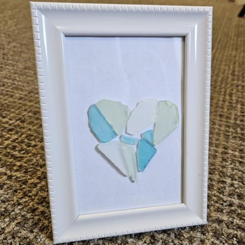 framed sea glass mosaic