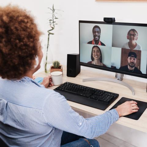 Person in a virtual meeting