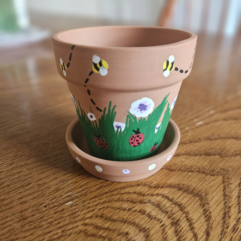 painted terracotta pot