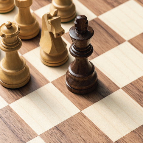 Chess pieces on chess board - photo