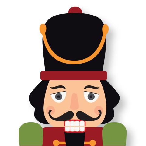 Illustration of nutcracker head - close up