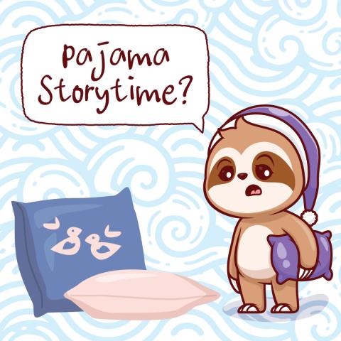 Illustration - sloth holding pillow