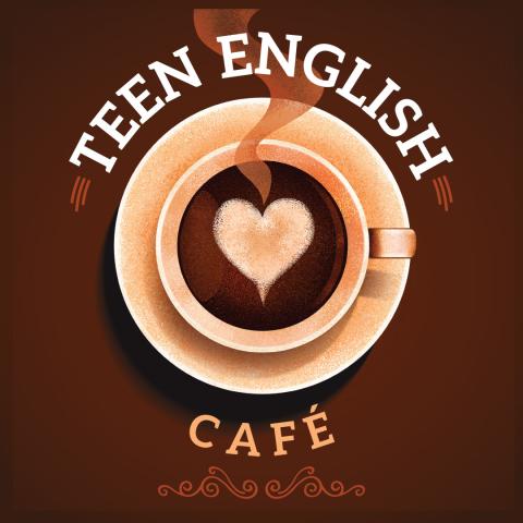 Teen English Cafe - illustration of coffee cup with heart