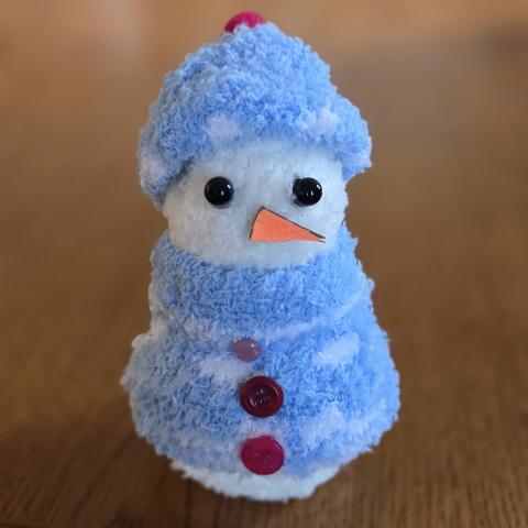 snowman made out of socks