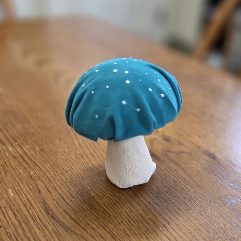 mushroom made from fabric and foam
