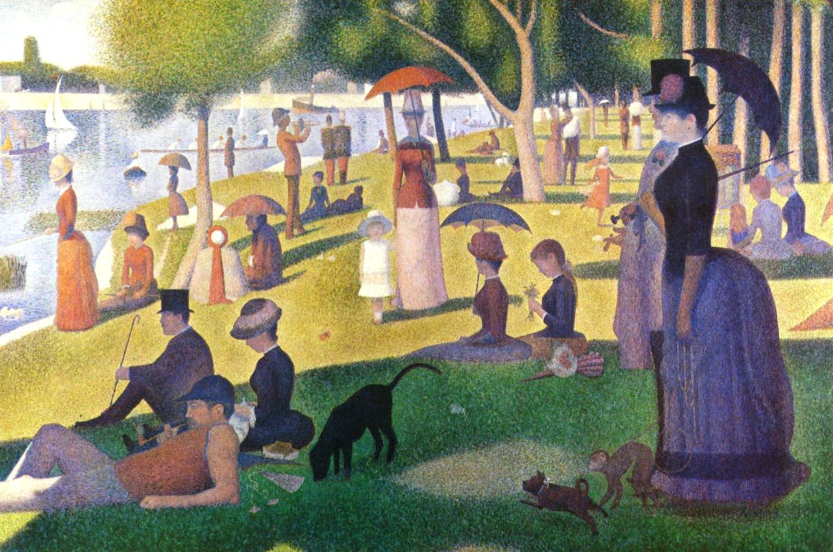 Iconic painting of Sunday on La Grande Jatte by Georges Seurat
