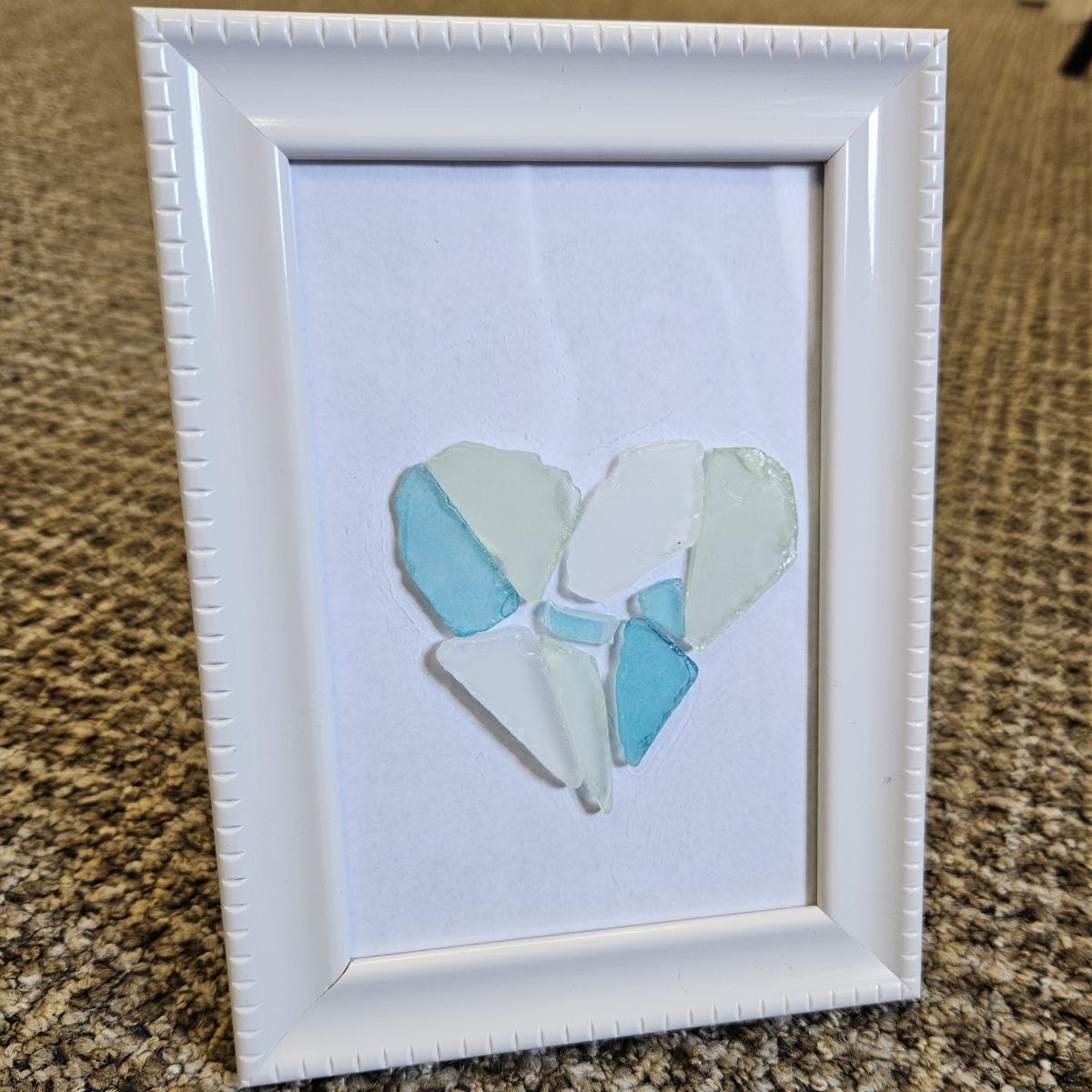 framed sea glass mosaic