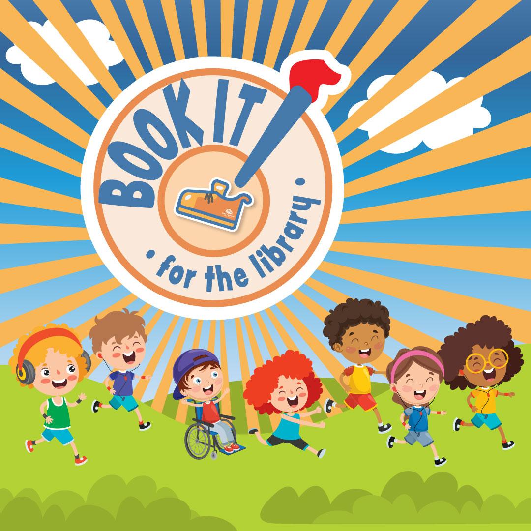 Illustration - Book It! For the Library Children's Fun Run logo