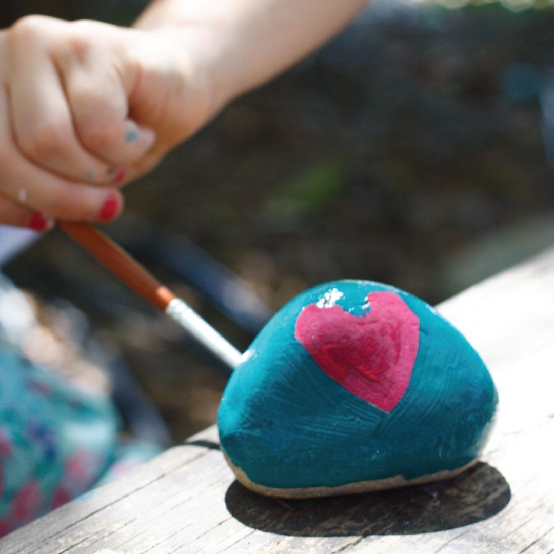 Photo of painted rock with heart