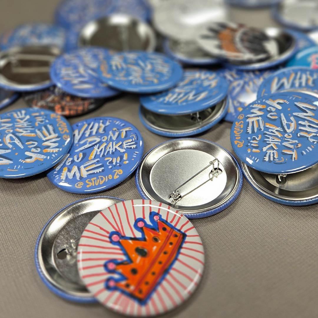 pile of handmade buttons