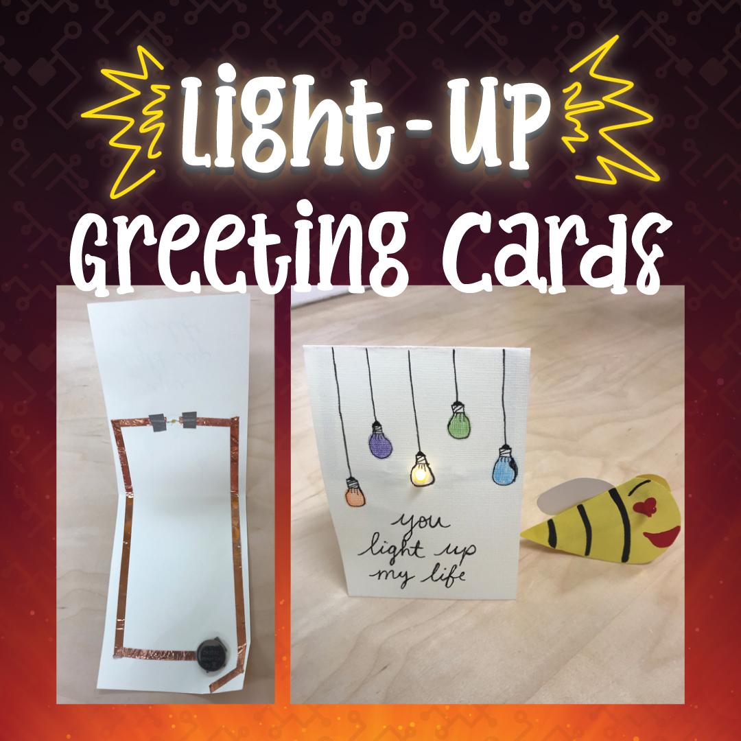 Light Up Greeting Cards - text and photos of examples