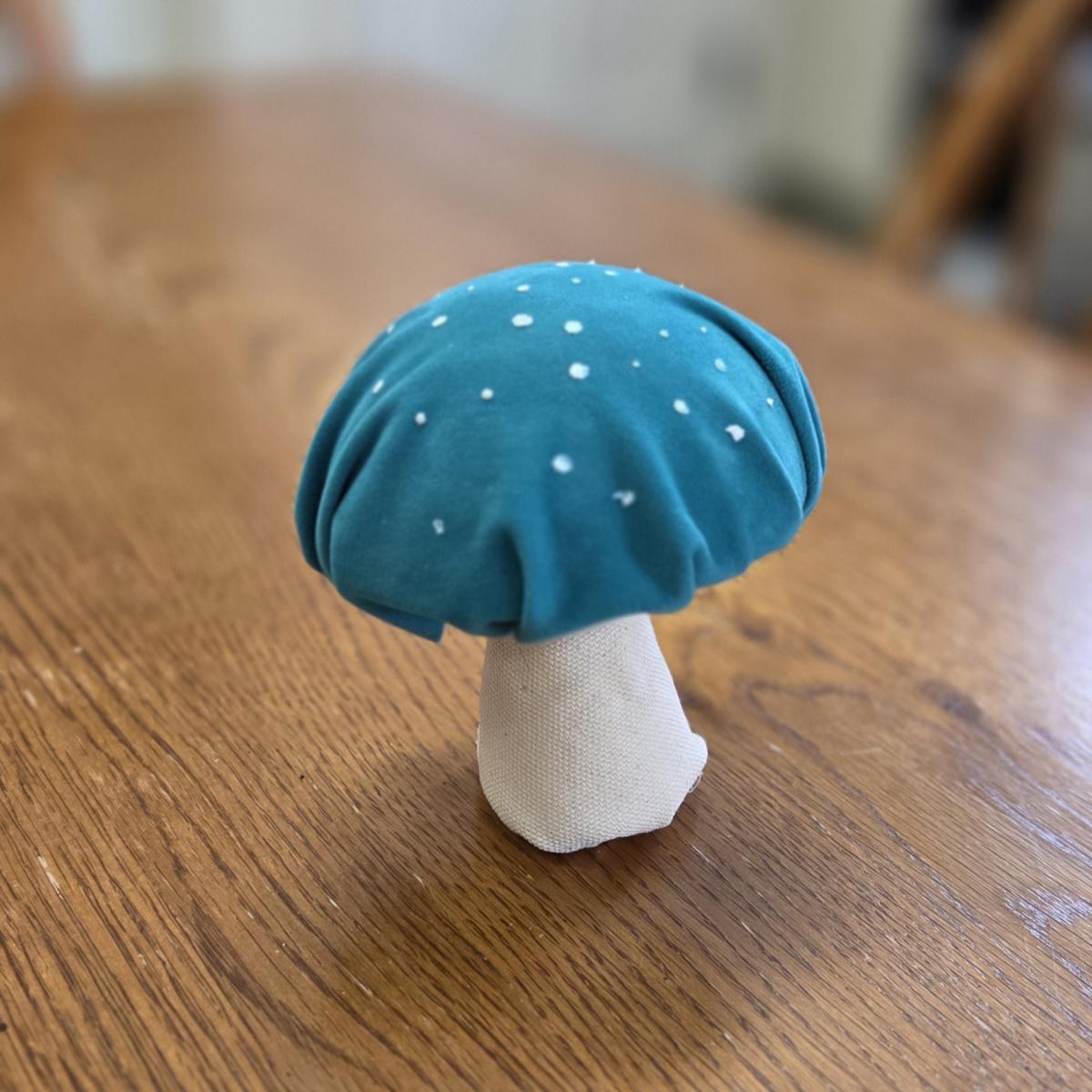 mushroom made from fabric and foam